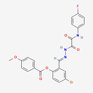 [4-bromo-2-[(E)-[[2-(4-fluoroanilino)-2-oxoacetyl]hydrazinylidene]methyl]phenyl] 4-methoxybenzoate