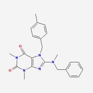 molecular formula C23H25N5O2 B12035384 8-(Benzyl(methyl)amino)-1,3-dimethyl-7-(4-methylbenzyl)-1H-purine-2,6(3H,7H)-dione CAS No. 332904-82-2