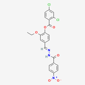 2-Ethoxy-4-(2-(4-nitrobenzoyl)carbohydrazonoyl)phenyl 2,4-dichlorobenzoate