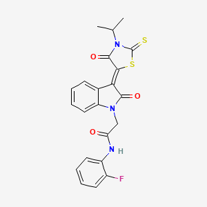 N-(2-Fluorophenyl)-2-[(3Z)-3-(3-isopropyl-4-oxo-2-thioxo-1,3-thiazolidin-5-ylidene)-2-oxo-2,3-dihydro-1H-indol-1-YL]acetamide