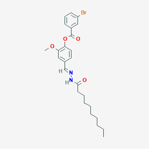 molecular formula C25H31BrN2O4 B12035431 [4-[(E)-(decanoylhydrazinylidene)methyl]-2-methoxyphenyl] 3-bromobenzoate 