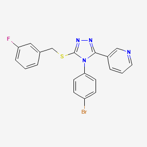 molecular formula C20H14BrFN4S B12035438 3-(4-(4-Bromophenyl)-5-((3-fluorobenzyl)thio)-4H-1,2,4-triazol-3-yl)pyridine CAS No. 477329-51-4