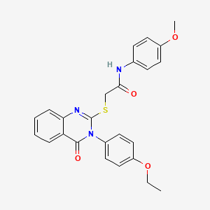 molecular formula C25H23N3O4S B12035460 2-{[3-(4-ethoxyphenyl)-4-oxo-3,4-dihydroquinazolin-2-yl]sulfanyl}-N-(4-methoxyphenyl)acetamide 