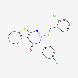 2-[(2-chlorobenzyl)sulfanyl]-3-(4-chlorophenyl)-5,6,7,8-tetrahydro[1]benzothieno[2,3-d]pyrimidin-4(3H)-one