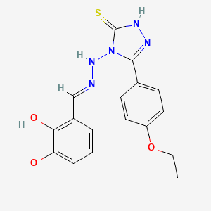 3-(4-ethoxyphenyl)-4-[(2E)-2-[(2-hydroxy-3-methoxyphenyl)methylidene]hydrazinyl]-1H-1,2,4-triazole-5-thione