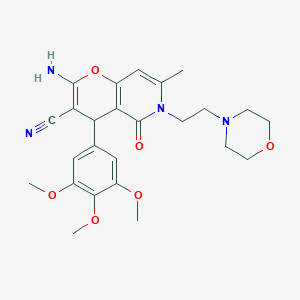 2-Amino-7-methyl-6-[2-(4-morpholinyl)ethyl]-5-oxo-4-(3,4,5-trimethoxyphenyl)-5,6-dihydro-4H-pyrano[3,2-C]pyridine-3-carbonitrile