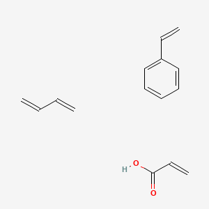 molecular formula C15H18O2 B1203549 2-Propenoic acid, polymer with 1,3-butadiene and ethenylbenzene CAS No. 25085-39-6