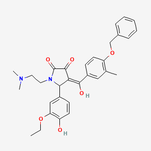 molecular formula C31H34N2O6 B12035498 4-{[4-(benzyloxy)-3-methylphenyl]carbonyl}-1-[2-(dimethylamino)ethyl]-5-(3-ethoxy-4-hydroxyphenyl)-3-hydroxy-1,5-dihydro-2H-pyrrol-2-one 