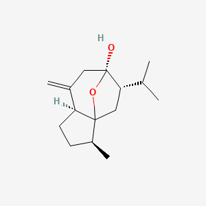 molecular formula C15H24O2 B1203552 3-Methyl-8-methylidene-5-(propan-2-yl)octahydro-6H-3a,6-epoxyazulen-6-ol 