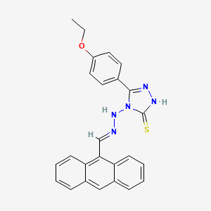 molecular formula C25H21N5OS B12035529 9-anthracenecarbaldehyde [3-(4-ethoxyphenyl)-5-sulfanyl-4H-1,2,4-triazol-4-yl]hydrazone CAS No. 624725-69-5