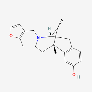 molecular formula C20H25NO2 B1203555 alpha-5,9-Dimethyl-2-(2-methyl-3-furylmethyl)-2'-hydroxy-6,7-benzomorphan CAS No. 59203-74-6