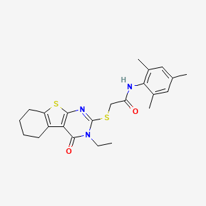 2-((3-Ethyl-4-oxo-3,4,5,6,7,8-hexahydrobenzo[4,5]thieno[2,3-d]pyrimidin-2-yl)thio)-N-mesitylacetamide