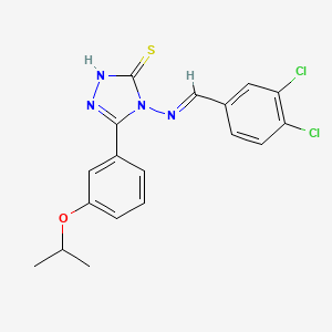 molecular formula C18H16Cl2N4OS B12035574 4-{[(E)-(3,4-Dichlorophenyl)methylidene]amino}-5-(3-isopropoxyphenyl)-4H-1,2,4-triazole-3-thiol 