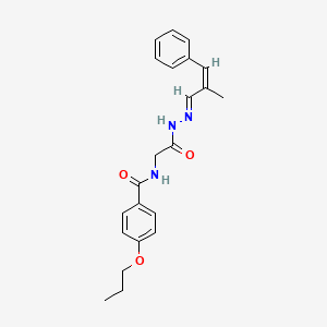 N-(2-(2-(2-ME-3-Phenyl-2-propenylidene)hydrazino)-2-oxoethyl)-4-propoxybenzamide