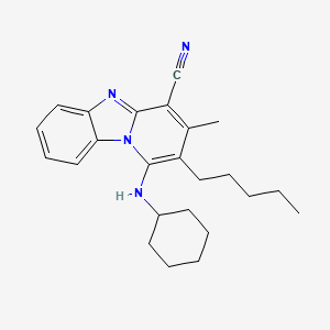 1-(Cyclohexylamino)-3-methyl-2-pentylpyrido[1,2-a]benzimidazole-4-carbonitrile