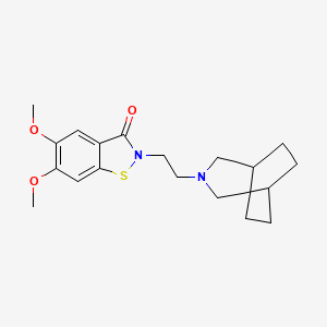 molecular formula C19H26N2O3S B1203563 2-(2-(3-Azabicyclo(3.2.2)non-3-yl)ethyl)-5,6-dimethoxy-1,2-benzisothiazol-3(2H)-one CAS No. 71998-53-3