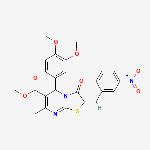 Methyl 5-(3,4-dimethoxyphenyl)-7-methyl-2-(3-nitrobenzylidene)-3-oxo-3,5-dihydro-2H-thiazolo[3,2-a]pyrimidine-6-carboxylate