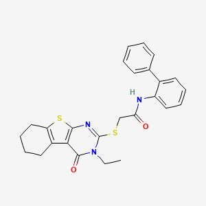 N-[1,1'-Biphenyl]-2-YL-2-[(3-ethyl-4-oxo-3,4,5,6,7,8-hexahydro[1]benzothieno[2,3-D]pyrimidin-2-YL)sulfanyl]acetamide