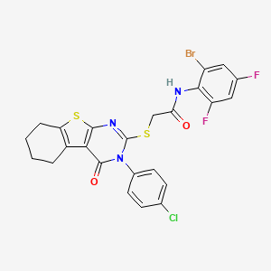 N-(2-bromo-4,6-difluorophenyl)-2-{[3-(4-chlorophenyl)-4-oxo-3,4,5,6,7,8-hexahydro[1]benzothieno[2,3-d]pyrimidin-2-yl]sulfanyl}acetamide