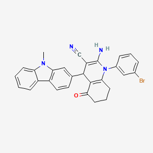 2-Amino-1-(3-bromophenyl)-4-(9-methyl-9H-carbazol-2-yl)-5-oxo-1,4,5,6,7,8-hexahydroquinoline-3-carbonitrile