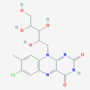 molecular formula C16H17ClN4O6 B1203577 7-Chloro-8-methyl-10-(2,3,4,5-tetrahydroxypentyl)benzo[g]pteridine-2,4-dione CAS No. 7146-48-7