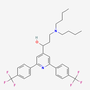 molecular formula C30H34F6N2O B1203578 alpha-(2-(Dibutylamino)ethyl)-2,6-bis(4-(trifluoromethyl)phenyl)-4-pyridinemethanol CAS No. 36167-65-4