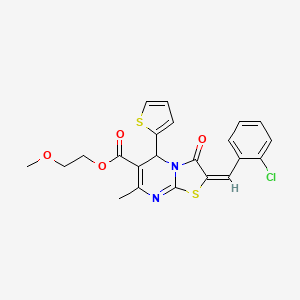 2-Methoxyethyl 2-(2-chlorobenzylidene)-7-methyl-3-oxo-5-(thiophen-2-yl)-3,5-dihydro-2H-thiazolo[3,2-a]pyrimidine-6-carboxylate