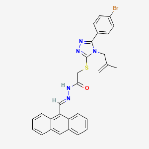 molecular formula C29H24BrN5OS B12035847 N'-[(E)-9-anthrylmethylidene]-2-{[5-(4-bromophenyl)-4-(2-methyl-2-propenyl)-4H-1,2,4-triazol-3-yl]sulfanyl}acetohydrazide CAS No. 477734-77-3