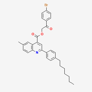 2-(4-Bromophenyl)-2-oxoethyl 2-(4-heptylphenyl)-6-methylquinoline-4-carboxylate