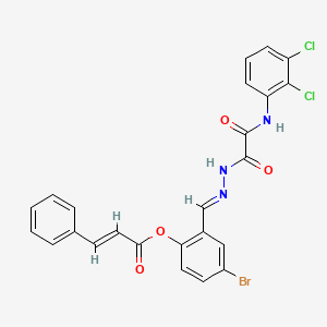 molecular formula C24H16BrCl2N3O4 B12035899 4-Bromo-2-((2-(2-((2,3-dichlorophenyl)amino)-2-oxoacetyl)hydrazono)methyl)phenyl cinnamate CAS No. 477732-42-6