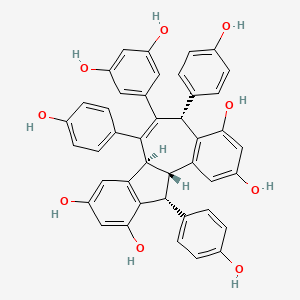 molecular formula C42H32O9 B1203591 柯巴脂醇 B CAS No. 104380-52-1