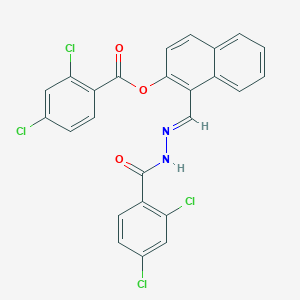 [1-[(E)-[(2,4-dichlorobenzoyl)hydrazinylidene]methyl]naphthalen-2-yl] 2,4-dichlorobenzoate