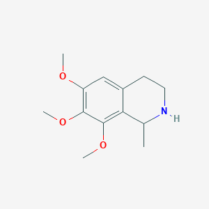 molecular formula C13H19NO3 B1203602 1,2,3,4-Tetrahydroisoquinoline, 6,7,8-trimethoxy-1-methyl- 