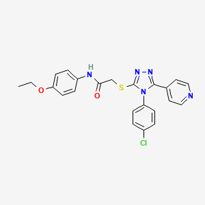 molecular formula C23H20ClN5O2S B12036062 2-{[4-(4-chlorophenyl)-5-(pyridin-4-yl)-4H-1,2,4-triazol-3-yl]sulfanyl}-N-(4-ethoxyphenyl)acetamide 