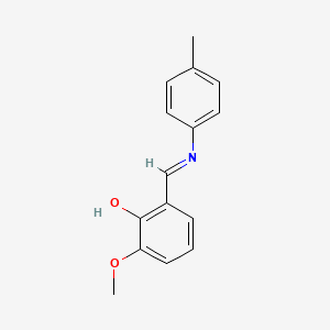molecular formula C15H15NO2 B1203616 2-甲氧基-6-{(E)-[(4-甲苯基)亚氨基]甲基}苯酚 CAS No. 20772-64-9