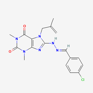 4-Chlorobenzaldehyde [1,3-dimethyl-7-(2-methyl-2-propenyl)-2,6-dioxo-2,3,6,7-tetrahydro-1H-purin-8-YL]hydrazone