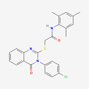 2-{[3-(4-chlorophenyl)-4-oxo-3,4-dihydroquinazolin-2-yl]sulfanyl}-N-(2,4,6-trimethylphenyl)acetamide