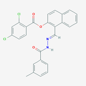 molecular formula C26H18Cl2N2O3 B12036183 [1-[(E)-[(3-methylbenzoyl)hydrazinylidene]methyl]naphthalen-2-yl] 2,4-dichlorobenzoate 