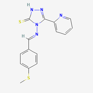 4-((4-(Methylthio)benzylidene)amino)-5-(pyridin-2-yl)-4H-1,2,4-triazole-3-thiol