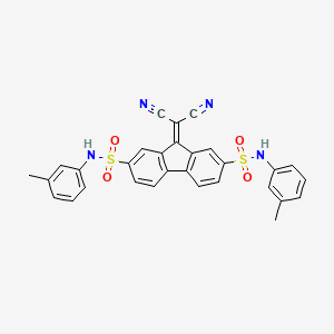 molecular formula C30H22N4O4S2 B12036279 9-(dicyanomethylidene)-N,N'-bis(3-methylphenyl)-9H-fluorene-2,7-disulfonamide 