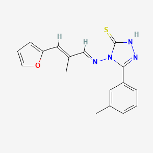 4-((3-(Furan-2-yl)-2-methylallylidene)amino)-3-(m-tolyl)-1H-1,2,4-triazole-5(4H)-thione