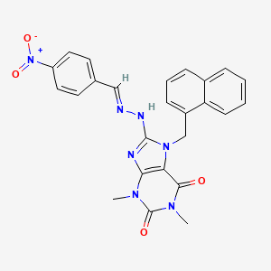 molecular formula C25H21N7O4 B12036319 4-Nitrobenzaldehyde [1,3-dimethyl-7-(1-naphthylmethyl)-2,6-dioxo-2,3,6,7-tetrahydro-1H-purin-8-YL]hydrazone CAS No. 478252-79-8