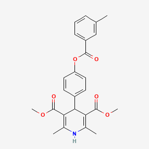 Dimethyl 2,6-dimethyl-4-{4-[(3-methylbenzoyl)oxy]phenyl}-1,4-dihydro-3,5-pyridinedicarboxylate