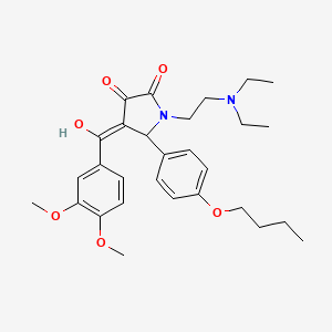 molecular formula C29H38N2O6 B12036339 5-(4-Butoxyphenyl)-1-[2-(diethylamino)ethyl]-4-(3,4-dimethoxybenzoyl)-3-hydroxy-1,5-dihydro-2H-pyrrol-2-one CAS No. 618080-89-0