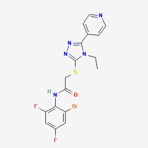 N-(2-bromo-4,6-difluorophenyl)-2-{[4-ethyl-5-(pyridin-4-yl)-4H-1,2,4-triazol-3-yl]sulfanyl}acetamide