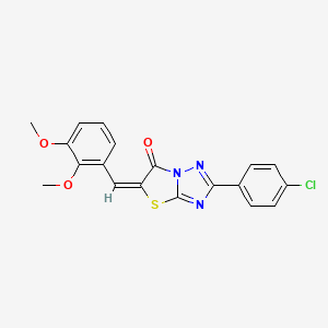 (5E)-2-(4-chlorophenyl)-5-(2,3-dimethoxybenzylidene)[1,3]thiazolo[3,2-b][1,2,4]triazol-6(5H)-one