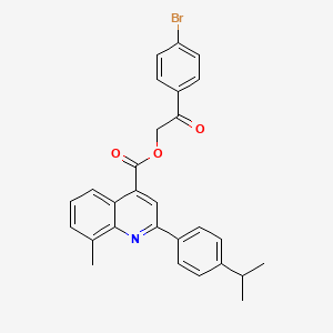 2-(4-Bromophenyl)-2-oxoethyl 8-methyl-2-[4-(propan-2-yl)phenyl]quinoline-4-carboxylate