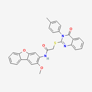 N-(2-Methoxydibenzo[B,D]furan-3-YL)-2-{[3-(4-methylphenyl)-4-oxo-3,4-dihydro-2-quinazolinyl]sulfanyl}acetamide