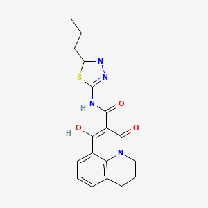 1H,5H-Benzo[ij]quinolizine-6-carboxamide, 2,3-dihydro-7-hydroxy-5-oxo-N-(5-propyl-1,3,4-thiadiazol-2-yl)-