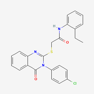 2-{[3-(4-chlorophenyl)-4-oxo-3,4-dihydroquinazolin-2-yl]sulfanyl}-N-(2-ethylphenyl)acetamide